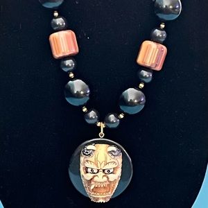 Black and Brown Colored Necklace with Pendent